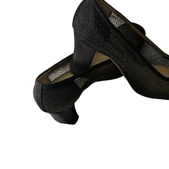 NINA BLACK BEADED PUMPS HEELS SIZE 6.5M - Picture 4 of 5